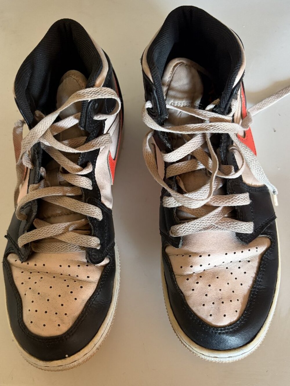 Pink and Black Air Jordan and Gray and Pink Nike Air